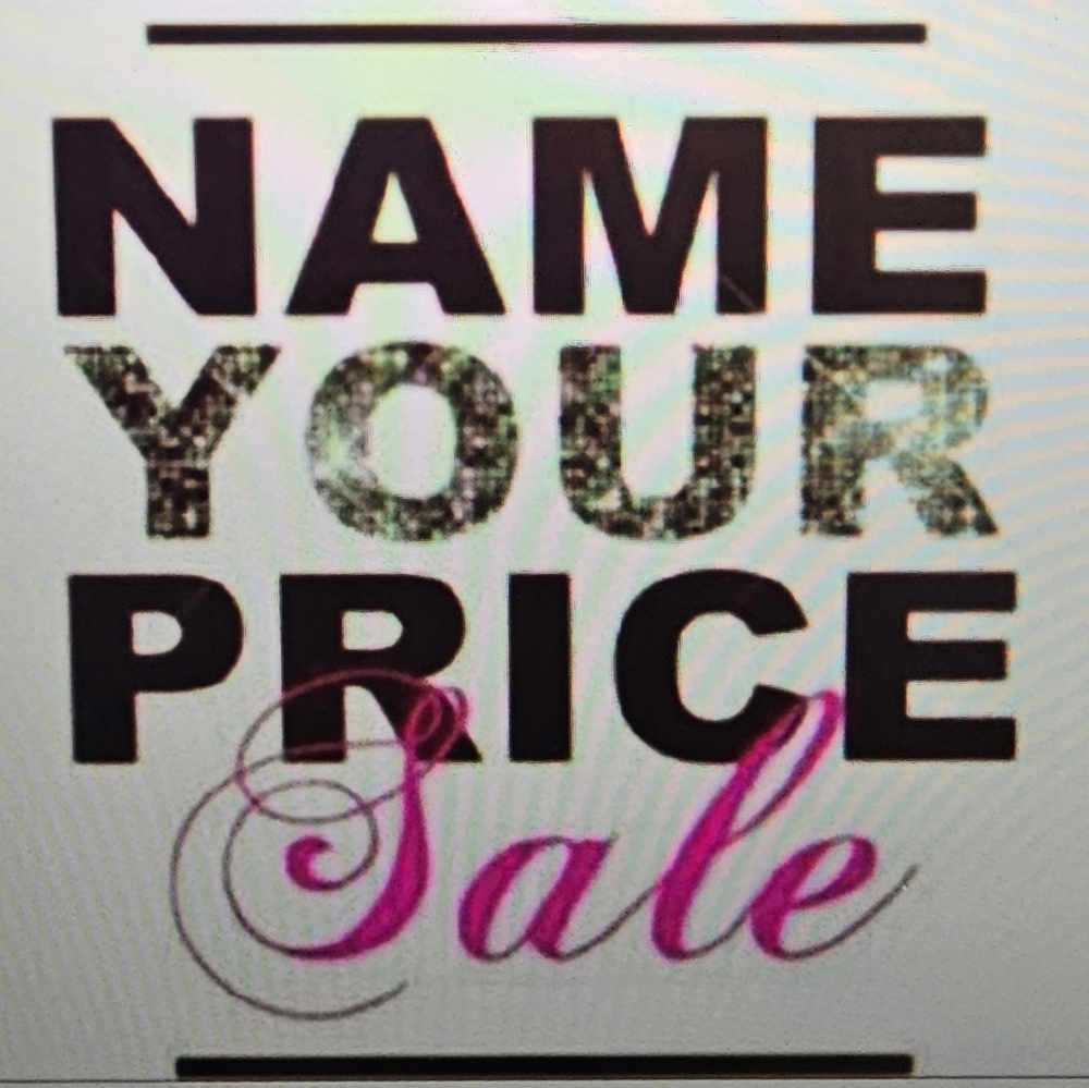 Name Your Price Sale Sign Closet Clear Out Womens S M L XL Plus Size